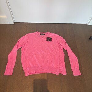 NWT Topshop Petite Knitted Scoop Neck Pink Lightweight Sweater Size US 2 UK 6